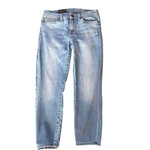 J. Crew Reid Cropped Mid Rise Straight Leg Blue Denim Jean Women's Size 28.